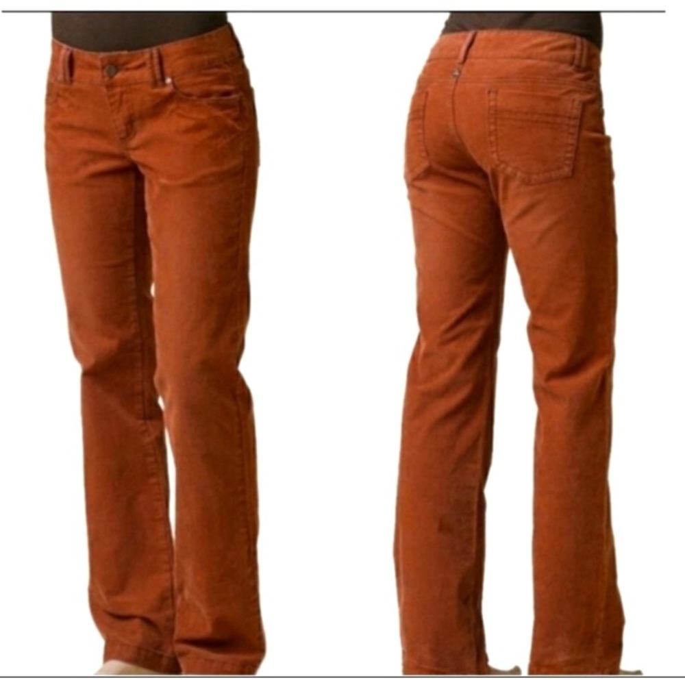 Prana Trinity Corduroy Cord Burnt Orange Pants 8 tall